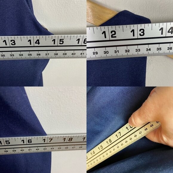 Fame and Partners Blue‎ Satin Gown Bromley Size 10 Bridesmaid Dress Navy Blue - Picture 11 of 12